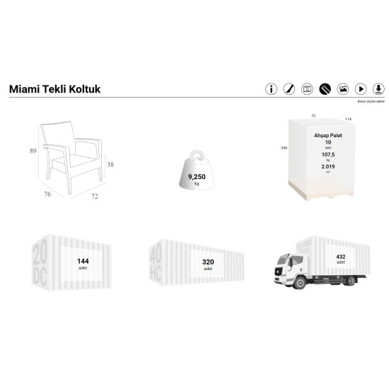 850 MIAMI TEKLİ KOLTUK