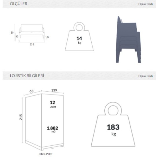 063 BOX İKİLİ KOLTUK